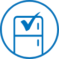 refrigerator icon with check mark